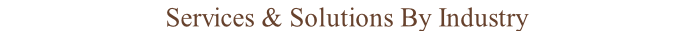 Services & Solutions By Industry